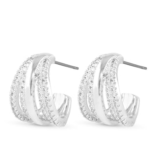Multi  Row Hoop Earrings Silver