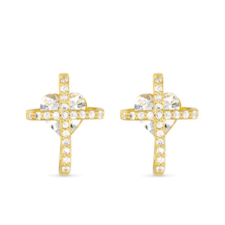 Cross & CZ Earring