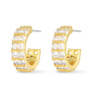 Gold Double Wide Hoop Earrings