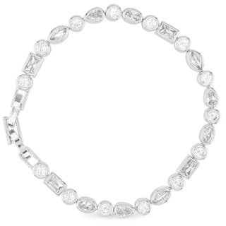 Silver CZ Multi Cut Bezel Tennis Bracelet