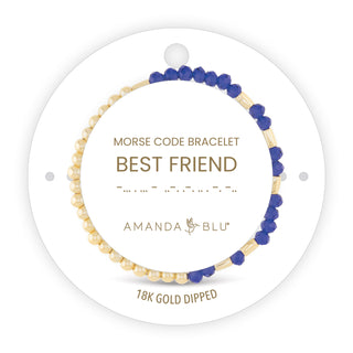 Best Friend Morse Code Stretch Bracelet, 18K Gold-Dipped