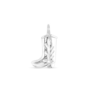 Silver Cowboy Boot Charm