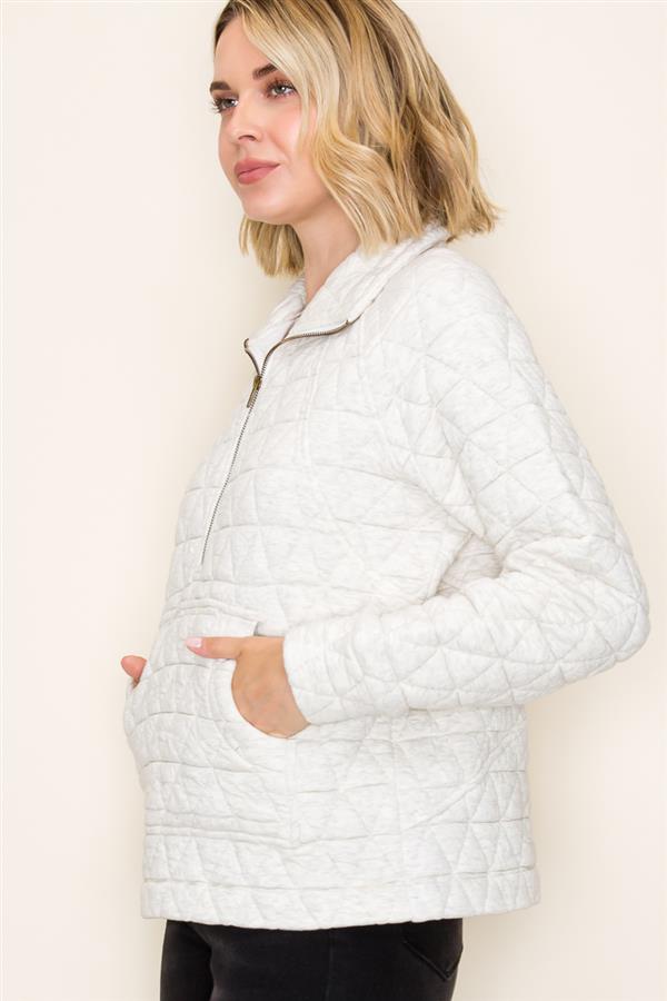 Quilted Sweatshirt w/ Kangaroo Pocket