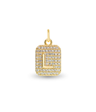 Gold CZ L Initial Charm