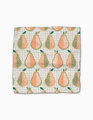 Geometry Mod Pears Dishcloth Set of 3 – Pear Print Kitchen Dishcloths