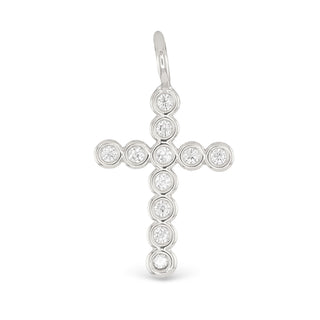 Silver CZ Cross Charm