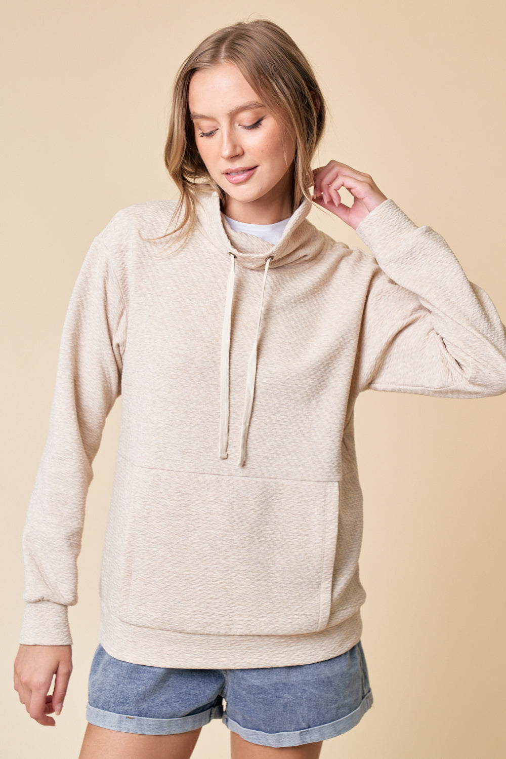 Funnel Neck Pullover Top