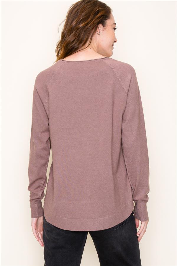 Boat Neck Pullover High Low Sweater
