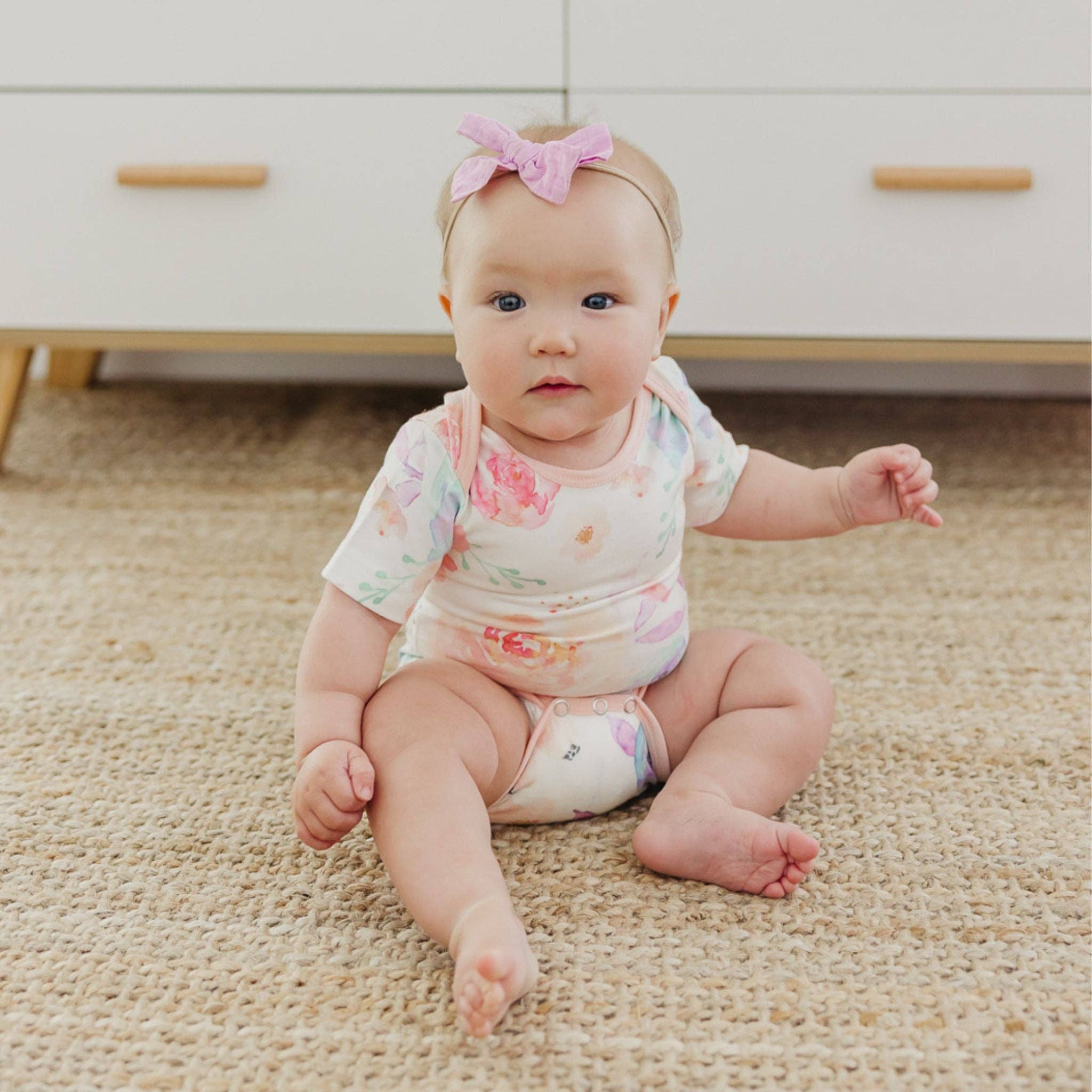 Copper Pearl Bloom Short Sleeve Baby Bodysuit