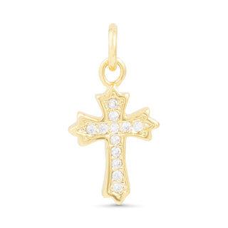 Cross 18K Gold-Dipped Charm with Cubic Zirconia