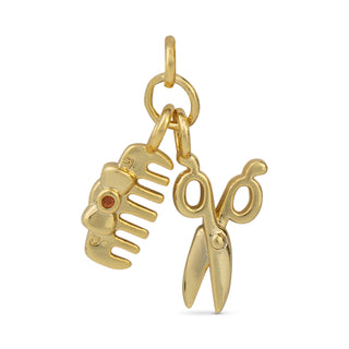 Scissors & Comb 18K Gold-Dipped Hairstylist Charm