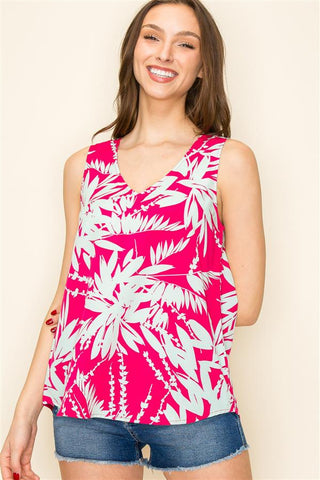Sleeveless Floral Print Top FINAL SALE