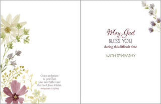 With Scripture Sympathy Greeting Card - Subtle Purple Flower