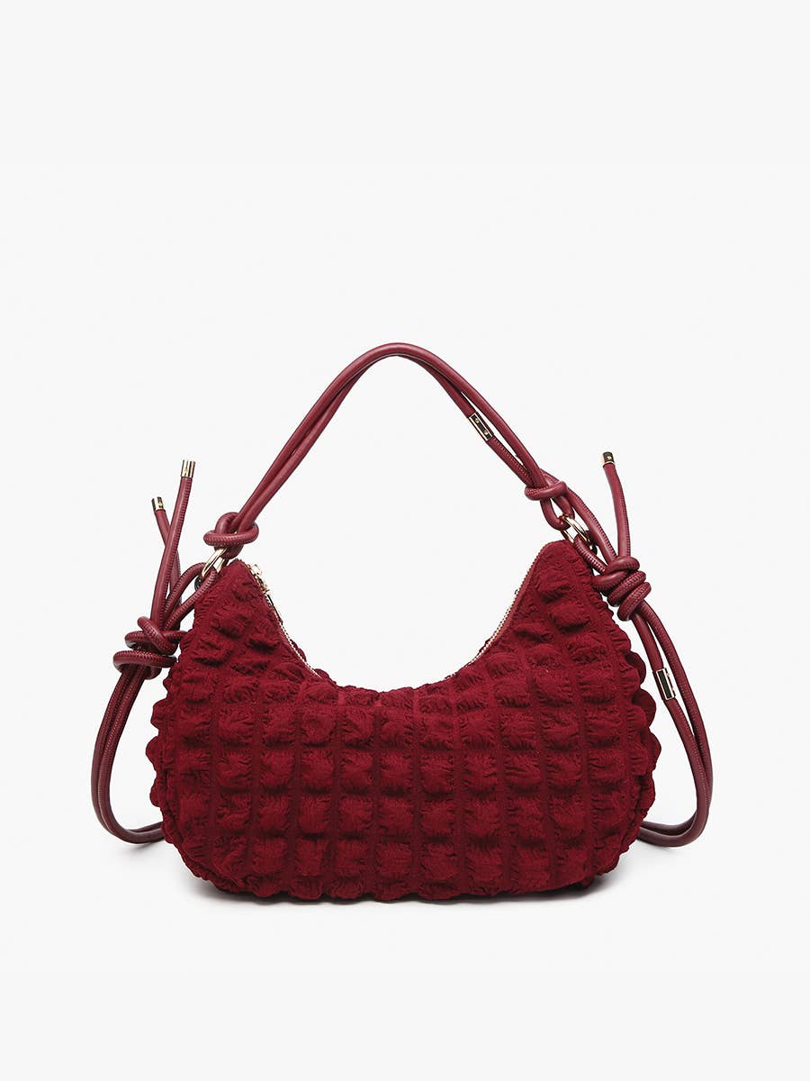 Nelly Quilted Puffy Shoulder Bag w/ Knotted Strap