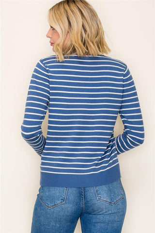 Women's Basic Striped Pullover Sweater