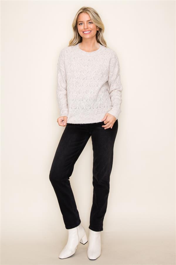 Texture Detail Pointelle Sweater