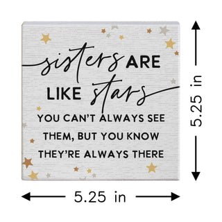 "Sisters Like Stars" Small Talk Square Sign by Sincere Surroundings