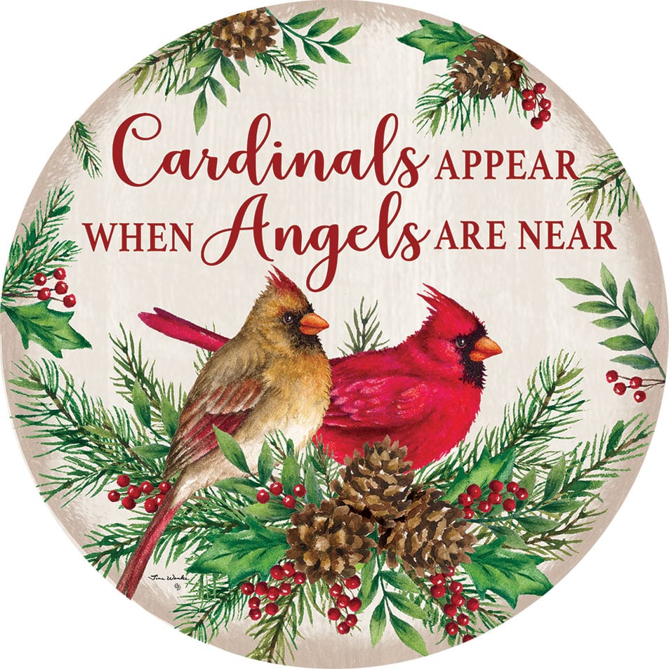 Cardinals & Angels 6" Round Accent Magnet