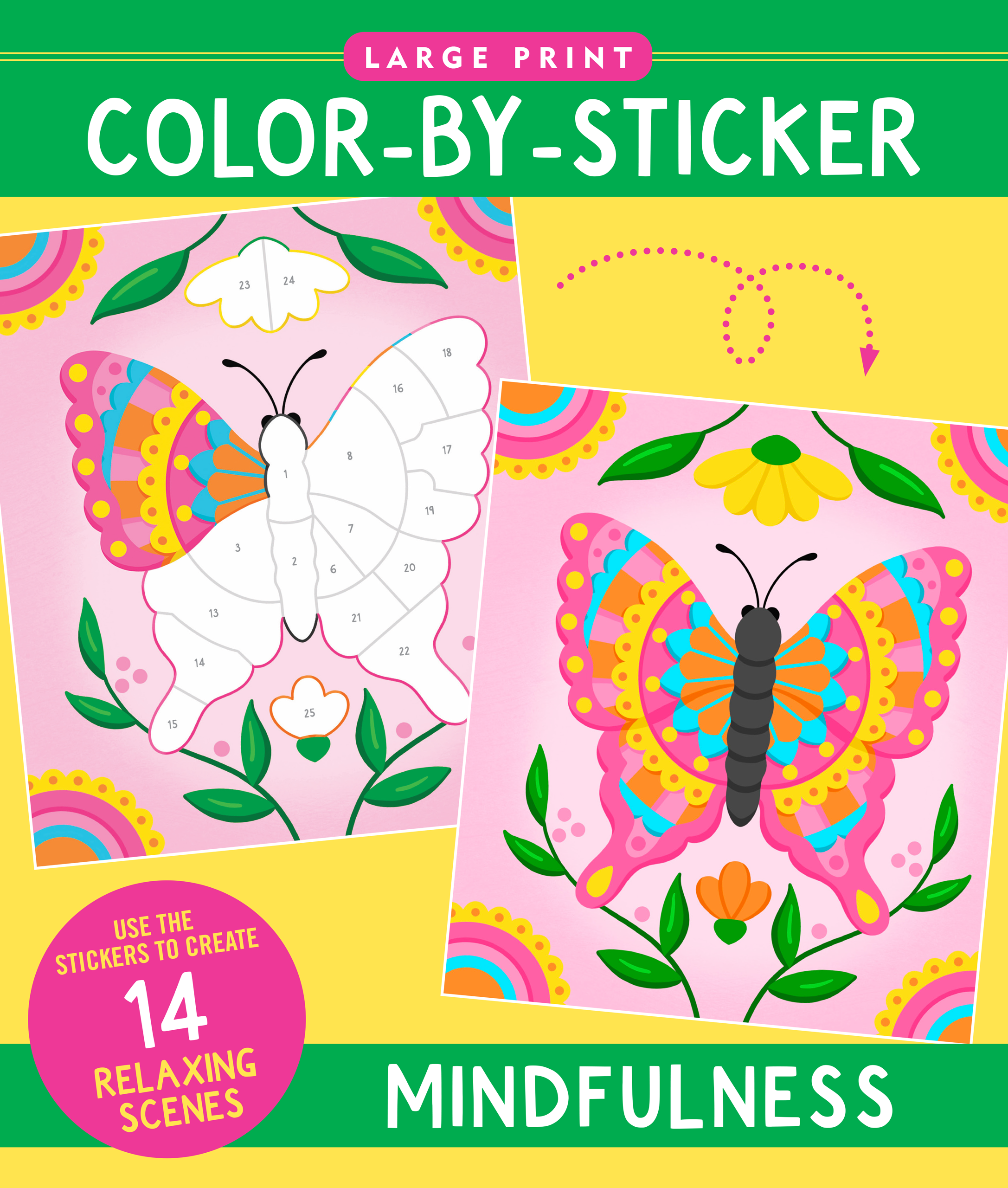 Large Print Color-by-Sticker Book: Mindfulness