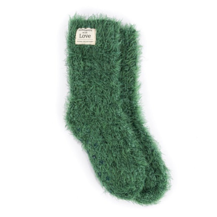 Women's Fuzzy Giving Socks Green