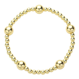 Waterproof Stainless-Steel 4mm Gold Beaded with 8mm Gold Bead Accent