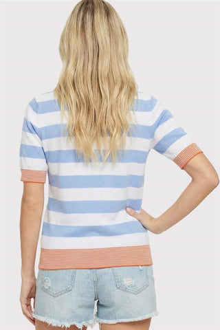 Short Sleeve Bold Stripe Crew