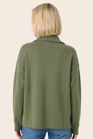Women's O-Ring Half-Zip Mock Neck Sweater