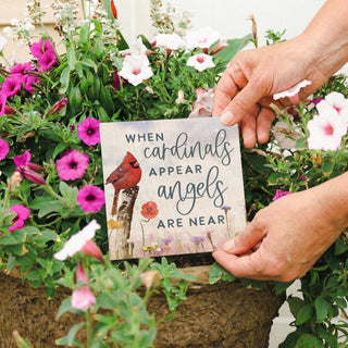 "When Cardinals Appear Angels Are Near" Plant Stake by Sincere Surroundings