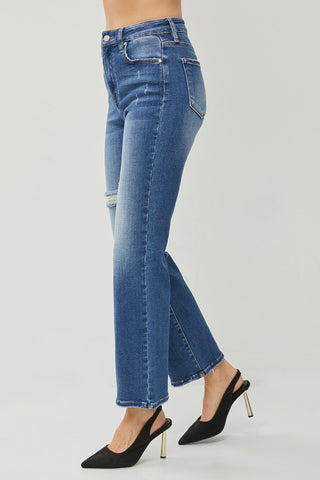Risen Straight Ankle Jeans