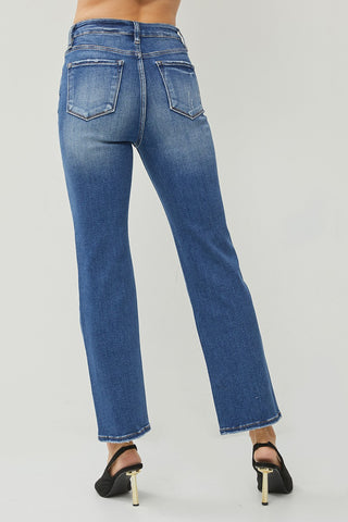 Risen Straight Ankle Jeans