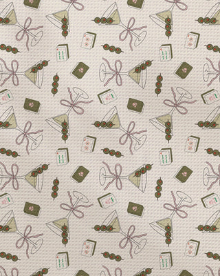 Geometry Martini Tiles Tea Towel | Cocktail & Mahjong Print