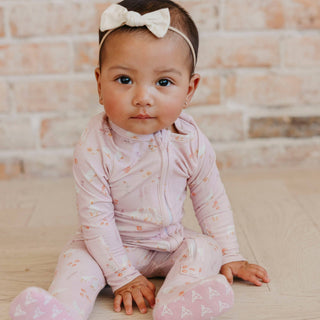 Gigi Goose Print Zip-Up Footie Pajama