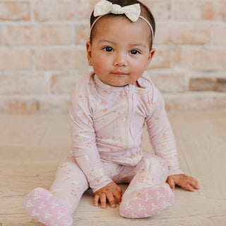 Gigi Goose Print Zip-Up Footie Pajama