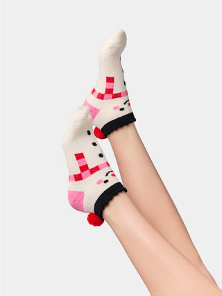 Snowman Home Socks with Rubber Grips