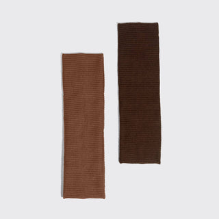Ribbed Elastic Headband 2-Pack — Mocha & Chocolate