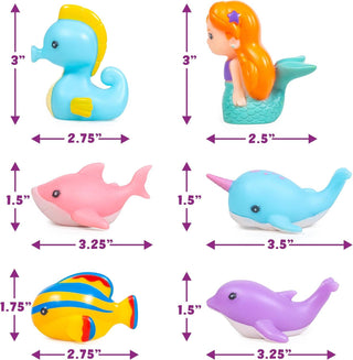 Tub Works Mermaid Lagoon Light-Up Bath Toys, 6-Pack