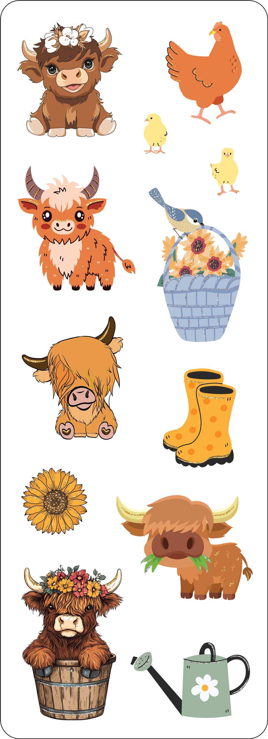 Highland Cows Sticker Set