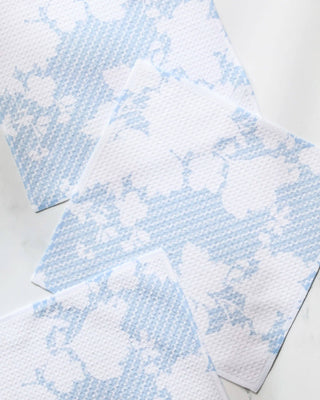 Geometry Soft Bloom Dishcloth Set of 3 – Blue Floral Dishcloths