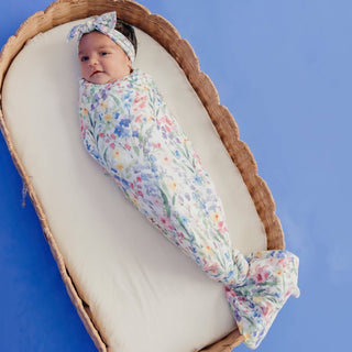 Josie Floral Knit Swaddle Blanket