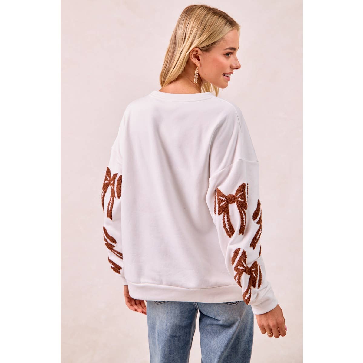 Gameday Football Bow Long Sleeve Top