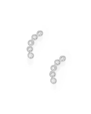 Abigail Sparkle Silver Screwback Stud Earrings