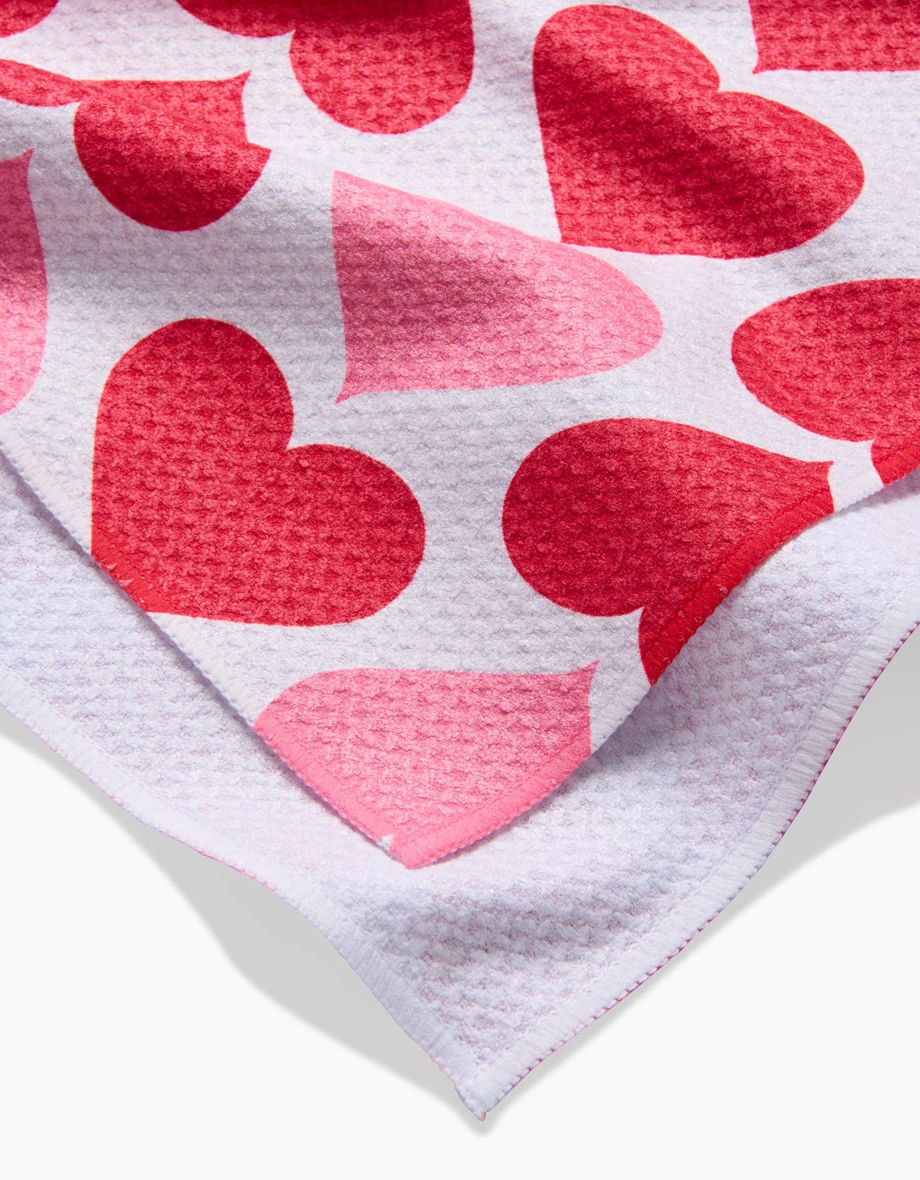 Geometry Blushing Hearts Kitchen Towel