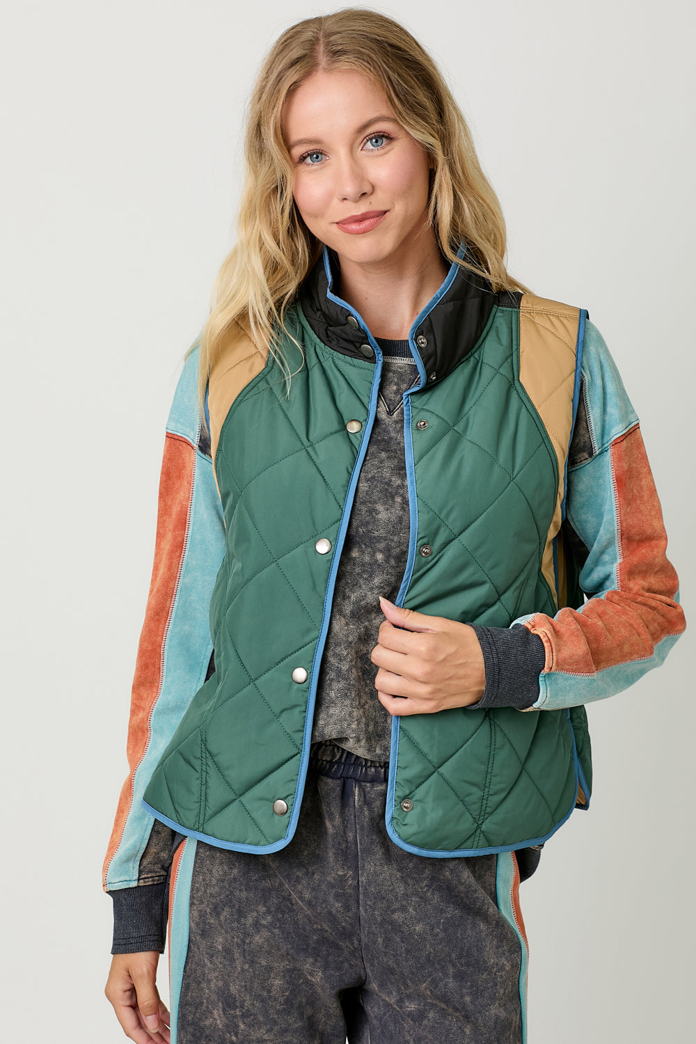 Color Block Padded Vest FINAL SALE