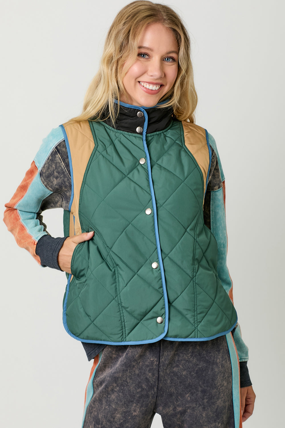 Color Block Padded Vest FINAL SALE