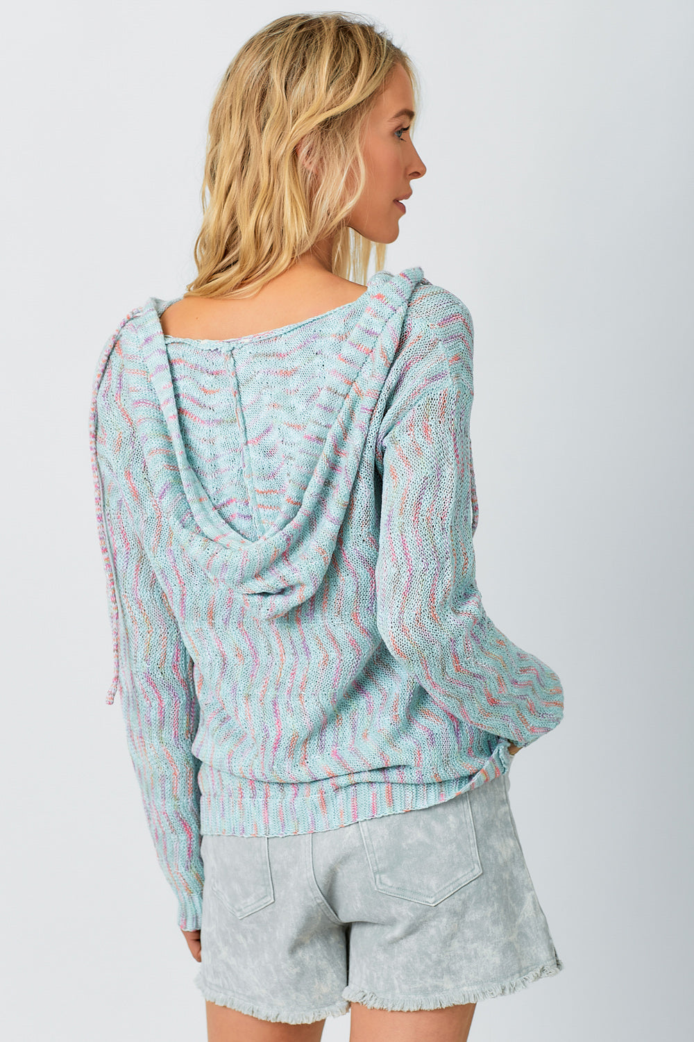 Multicolor Chevron Hoodie Sweater