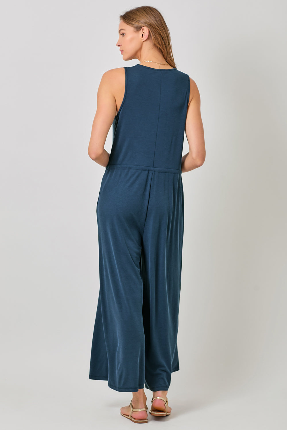 Ribbed Surplice Jumpsuit FINAL SALE