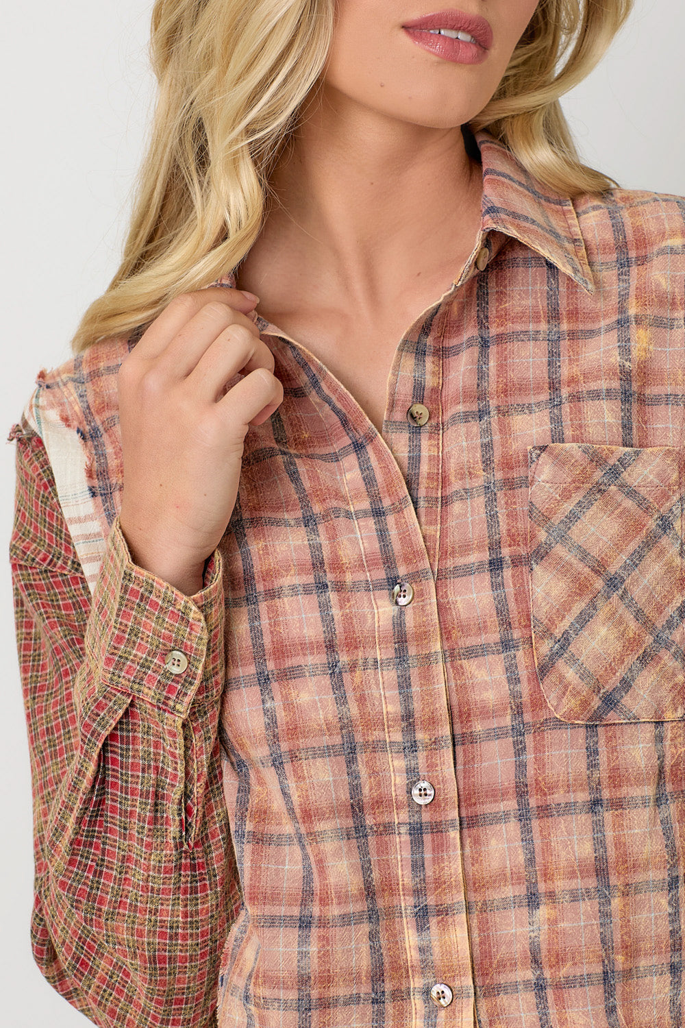 Mixed Media Button Down Shirt FINAL SALE