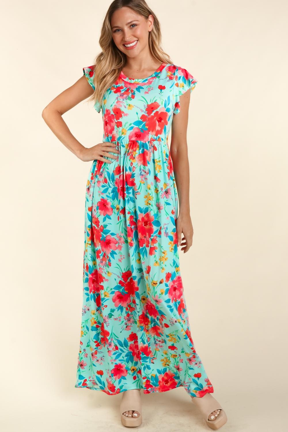 Floral Fit & Flare Maxi Dress