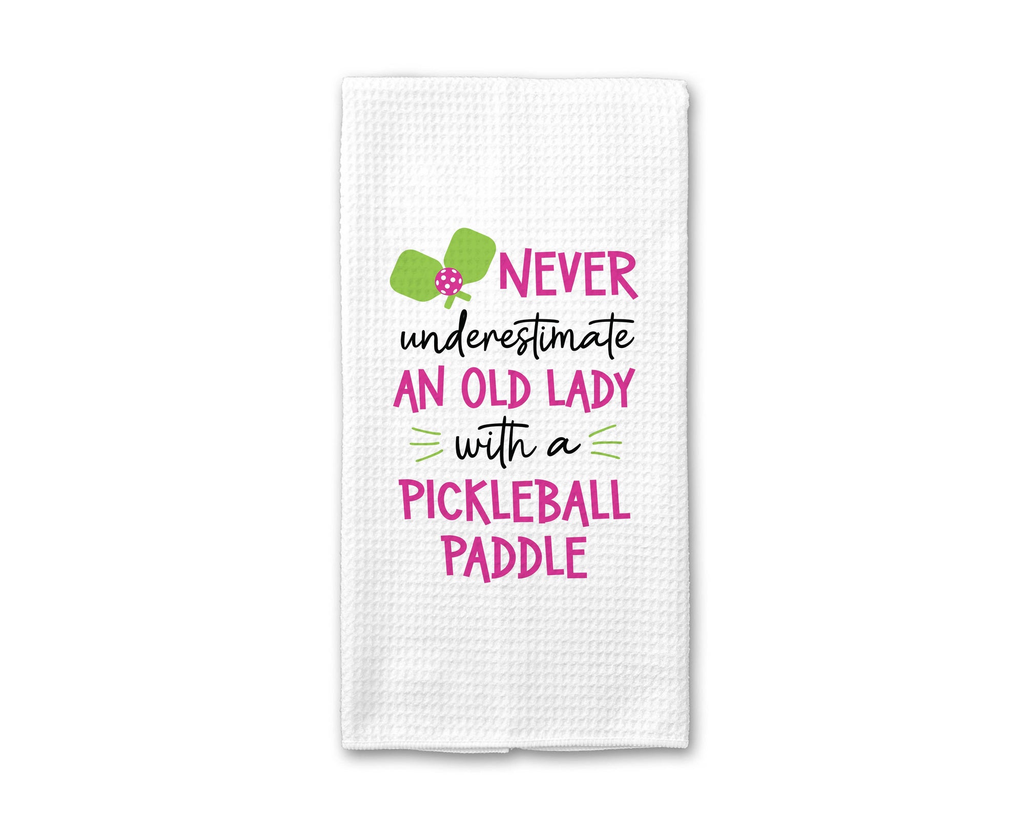 Old Lady Pickleball Kitchen Towel