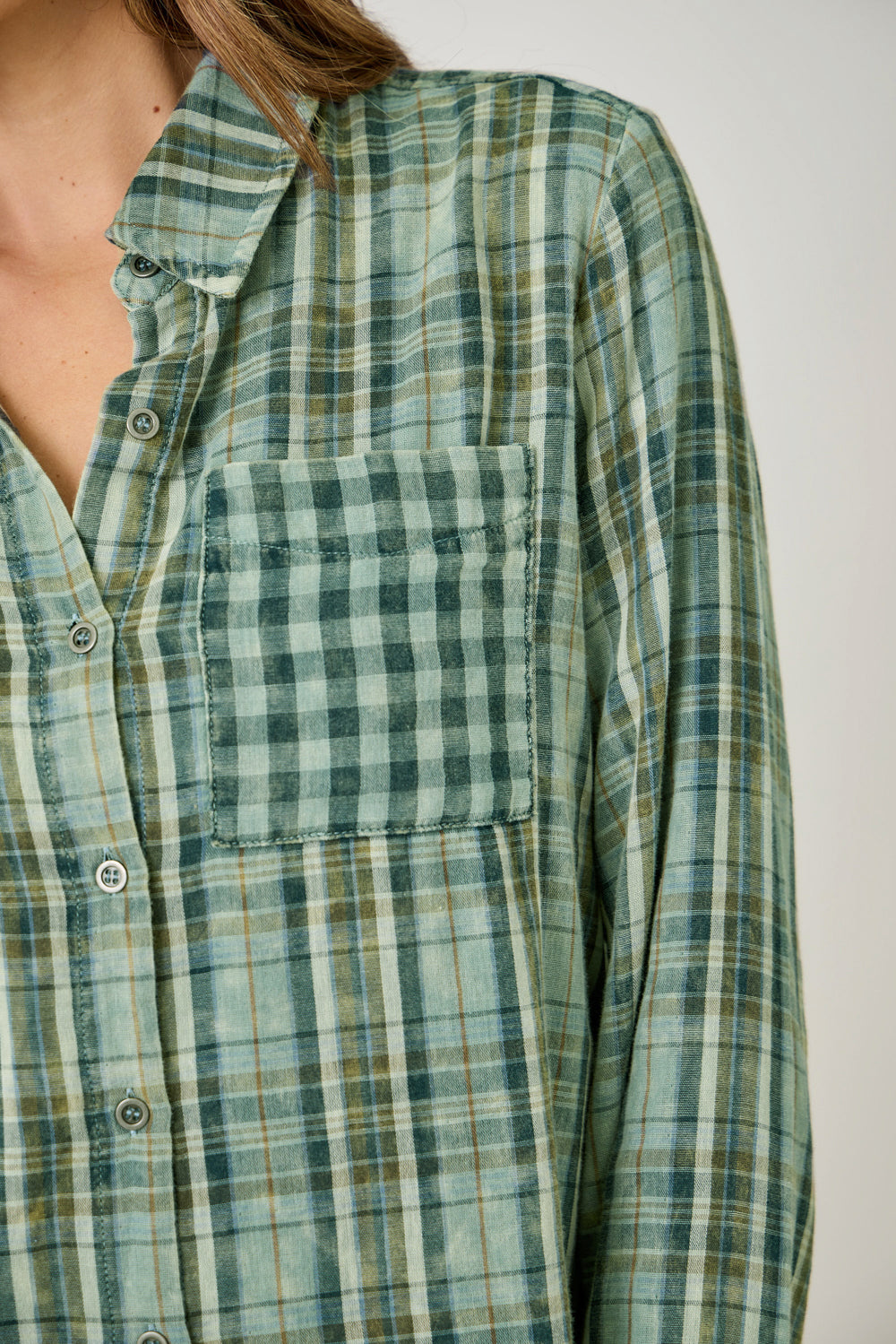 Fringe Bottom Plaid Shirt